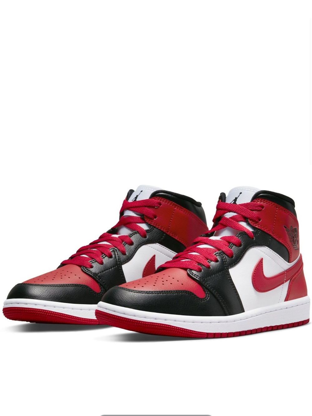 Air Jordan 1 MID 'ALTERNATE BRED TOE' Top Basketball Sneaker NWT